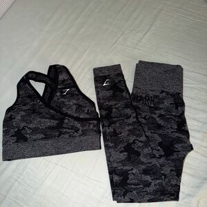 Gymshark Black and Gray Set Camo